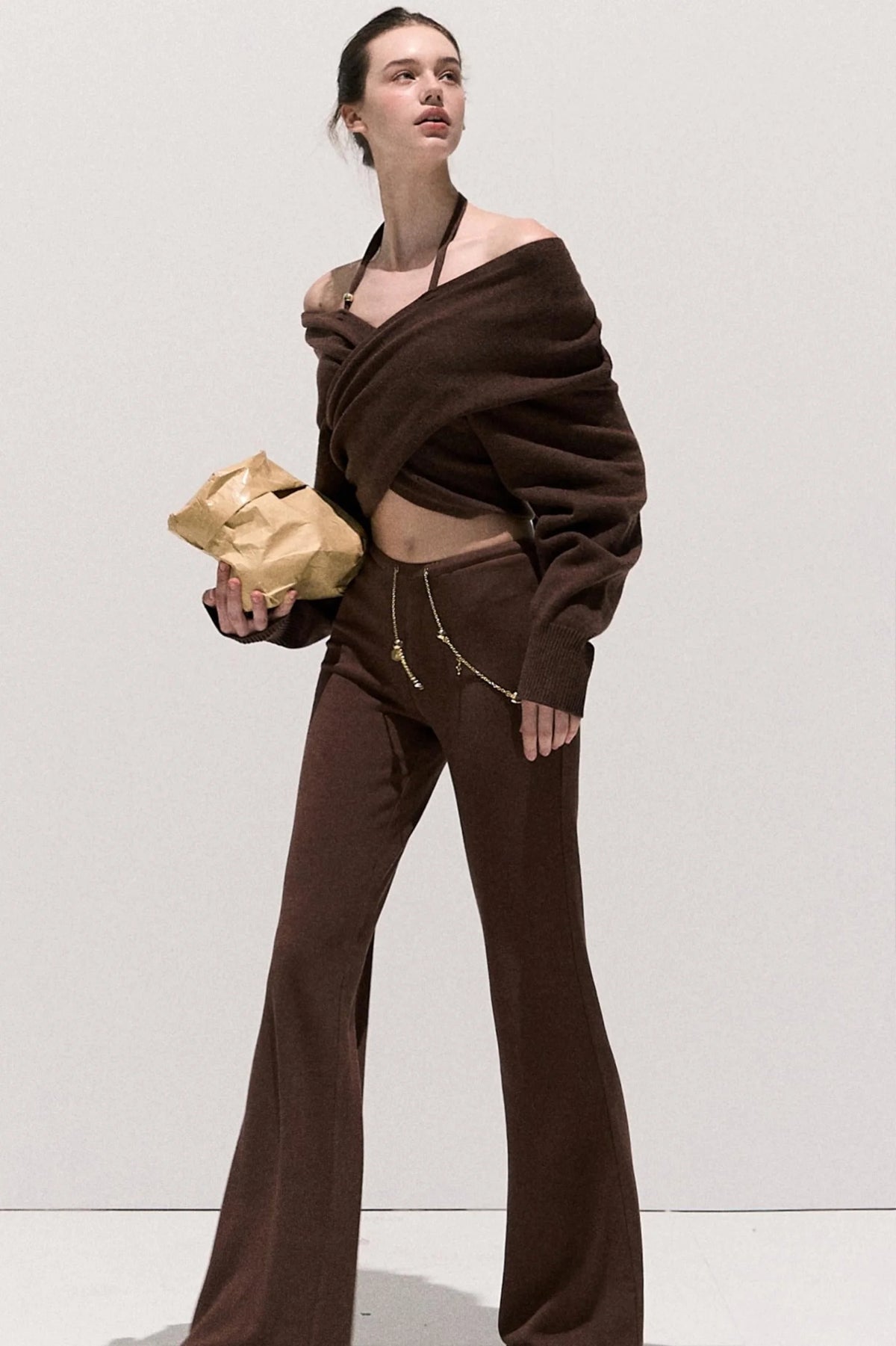 Soft Crewneck Knitwear Trouser Set-Up