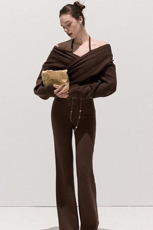 Soft Crewneck Knitwear Trouser Set-Up