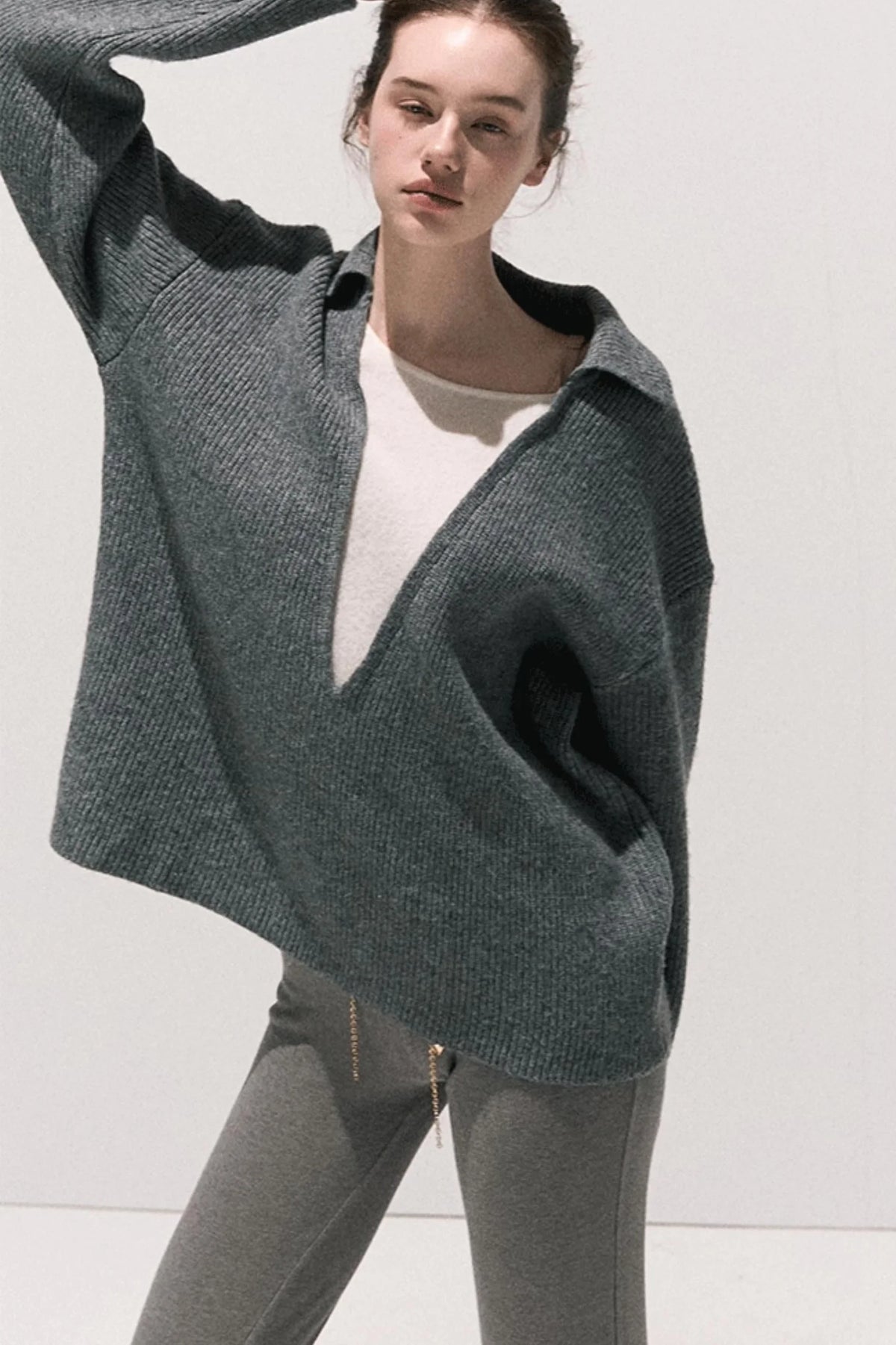 Soft Crewneck Knitwear Trouser Set-Up