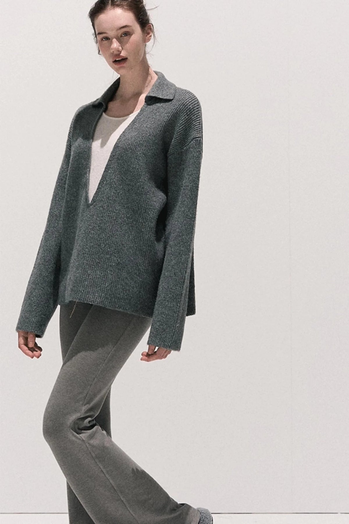 Soft Crewneck Knitwear Trouser Set-Up