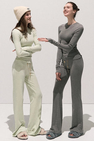 Soft Crewneck Knitwear Trouser Set-Up