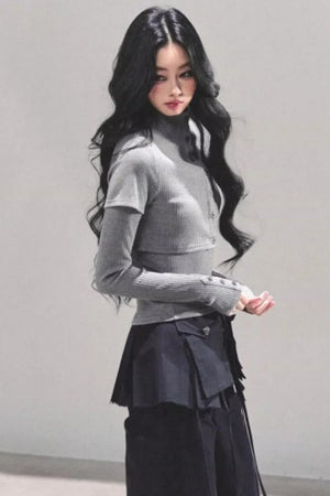 Soft Fall Knitted Top Two Piece Set