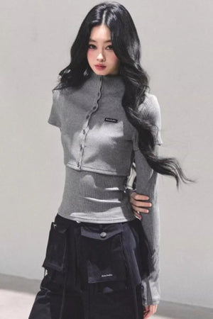Soft Fall Knitted Top Two Piece Set