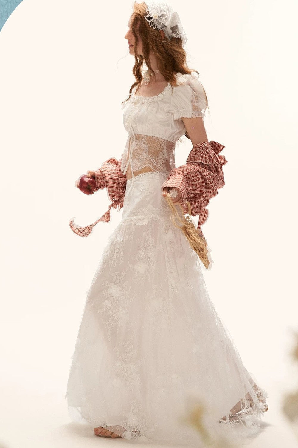 Soft Floral Gauze Midi Skirt