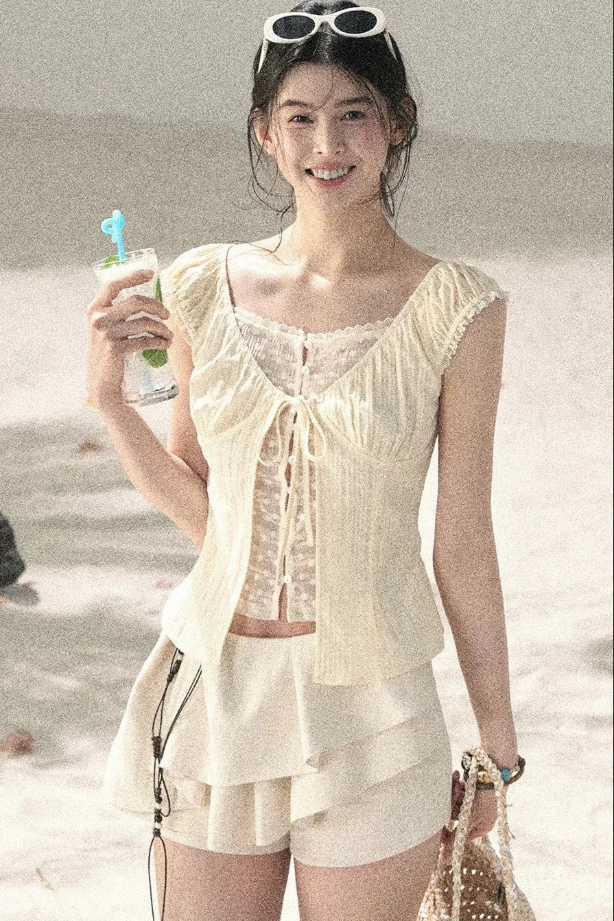 Soft Gauze Lace Blouse