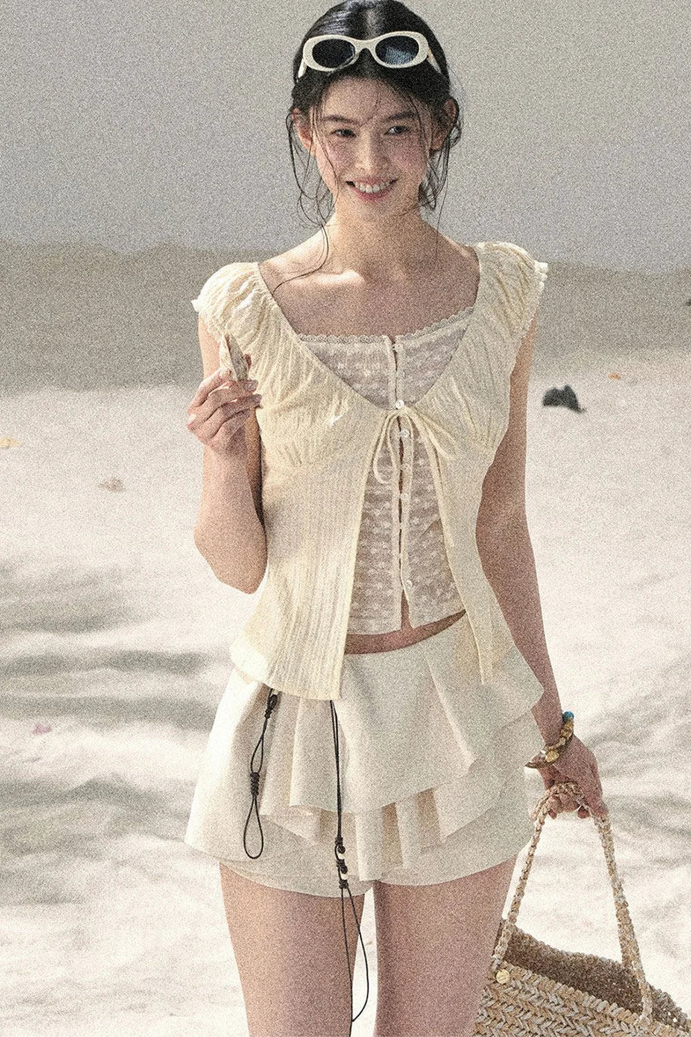 Soft Gauze Lace Blouse