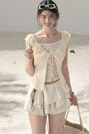 Soft Gauze Lace Blouse