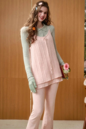Soft Gemstone Wool Pants Set-Up