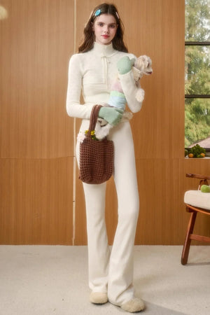 Soft Gemstone Wool Pants Set-Up