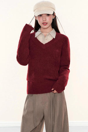 Soft Knit V-Neck Sweater