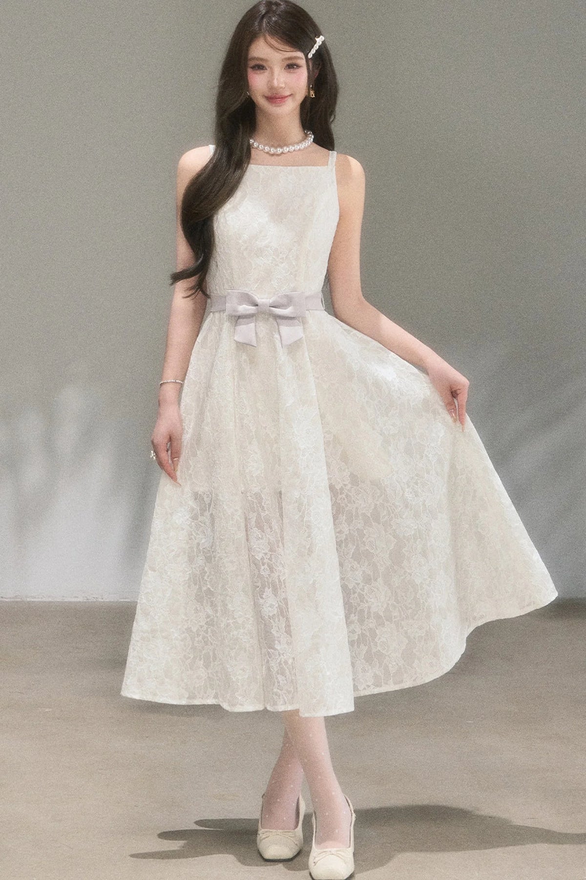 Soft Lace A-Line Dress