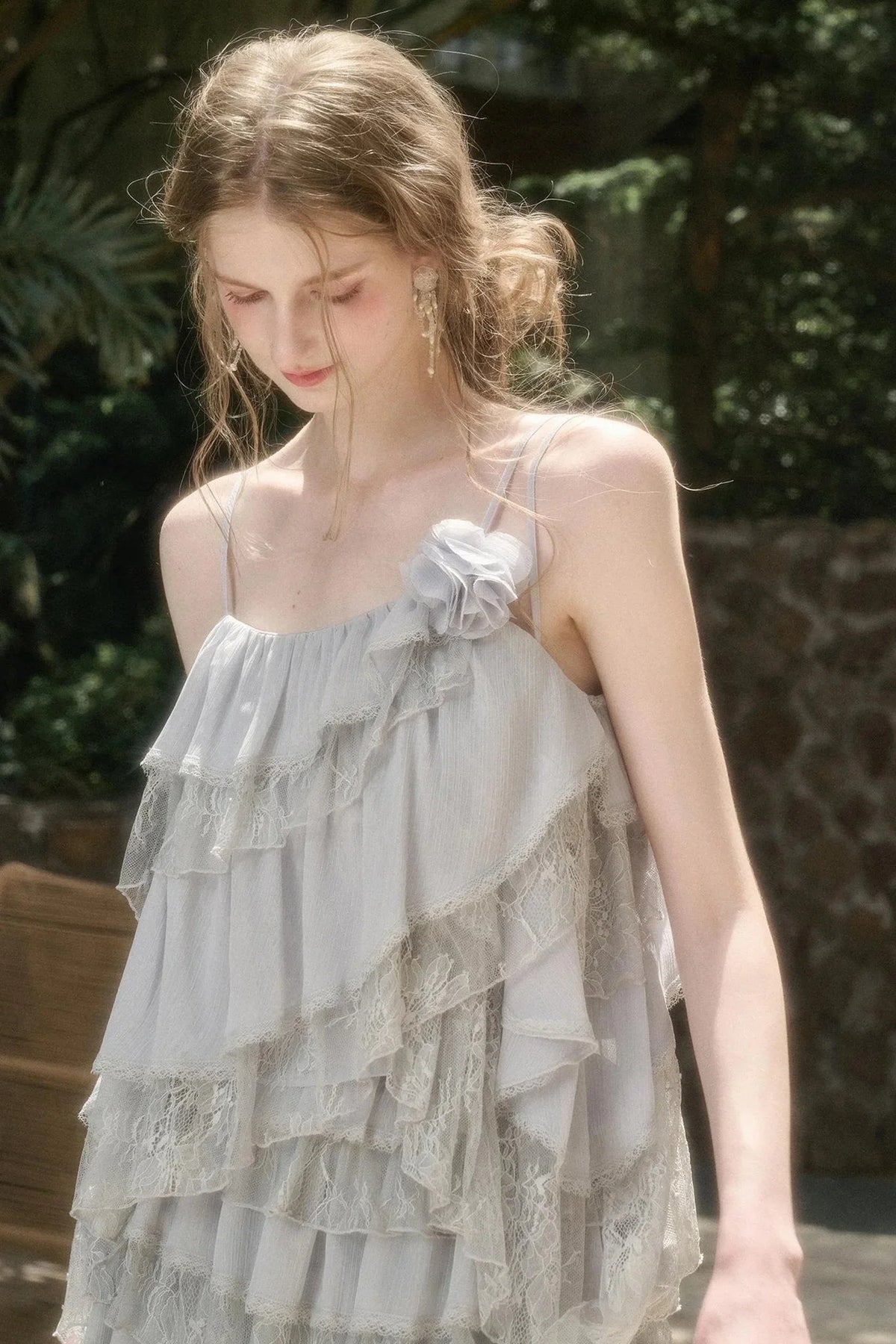 Soft Lace Strap Andromeda Semi Skirt Set-Up