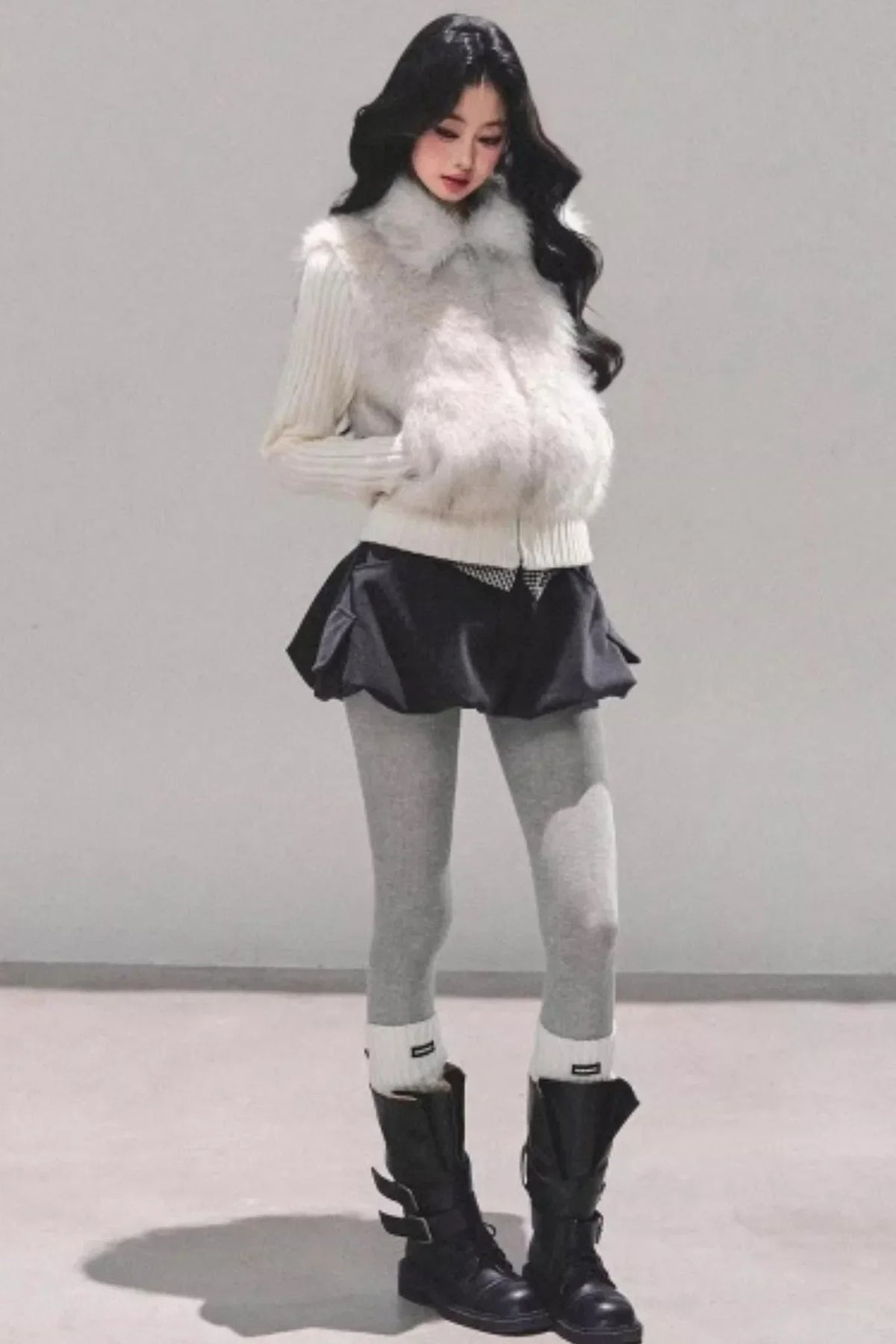 Soft Landing Fur Knit Jacket