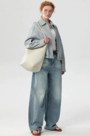 Soft Leather Lapel Jacket
