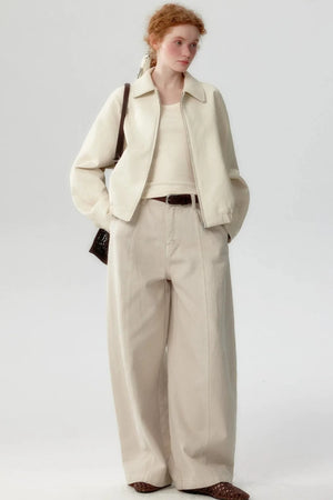 Soft Leather Lapel Jacket