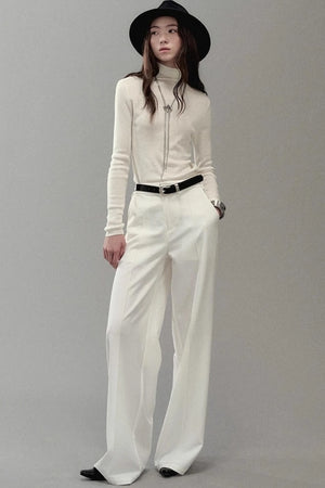 Soft Light Wool Turtleneck Top