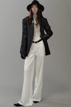 Soft Light Wool Turtleneck Top