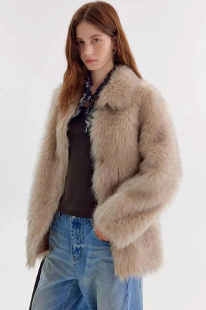 Soft Mist Faux Fur Coat