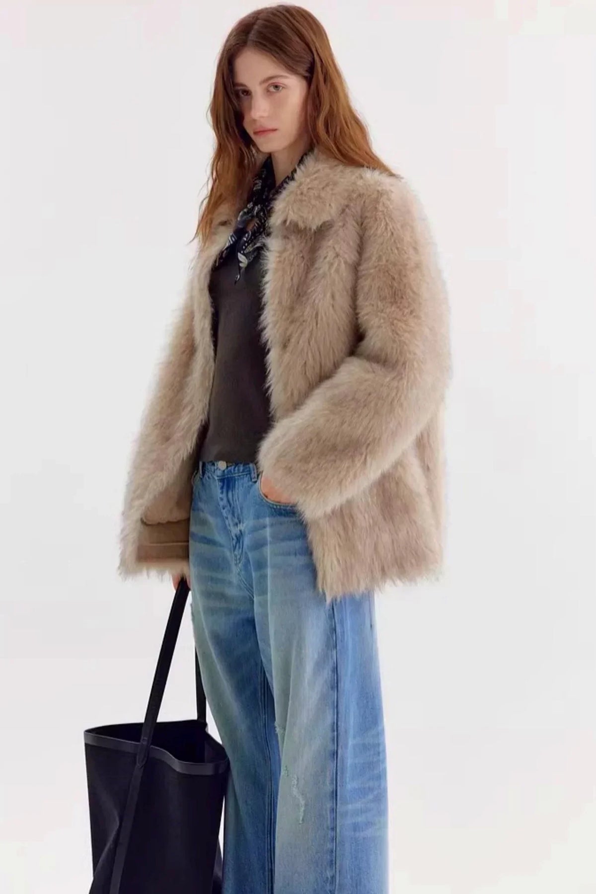 Soft Mist Faux Fur Coat