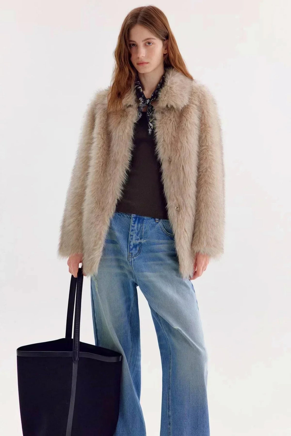 Soft Mist Faux Fur Coat