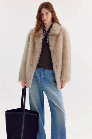 Soft Mist Faux Fur Coat