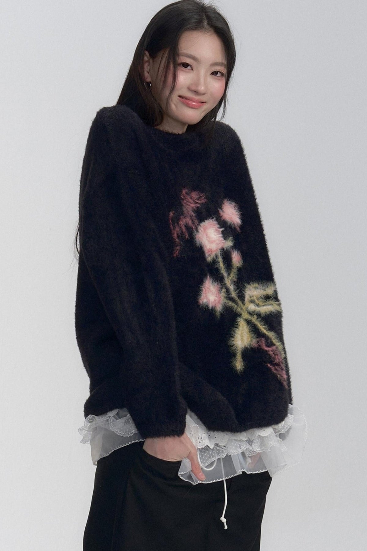 Soft Oversized Rose Sweater