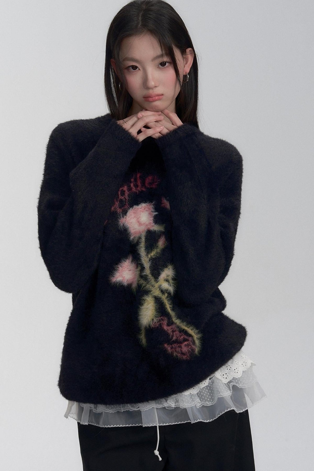 Soft Oversized Rose Sweater