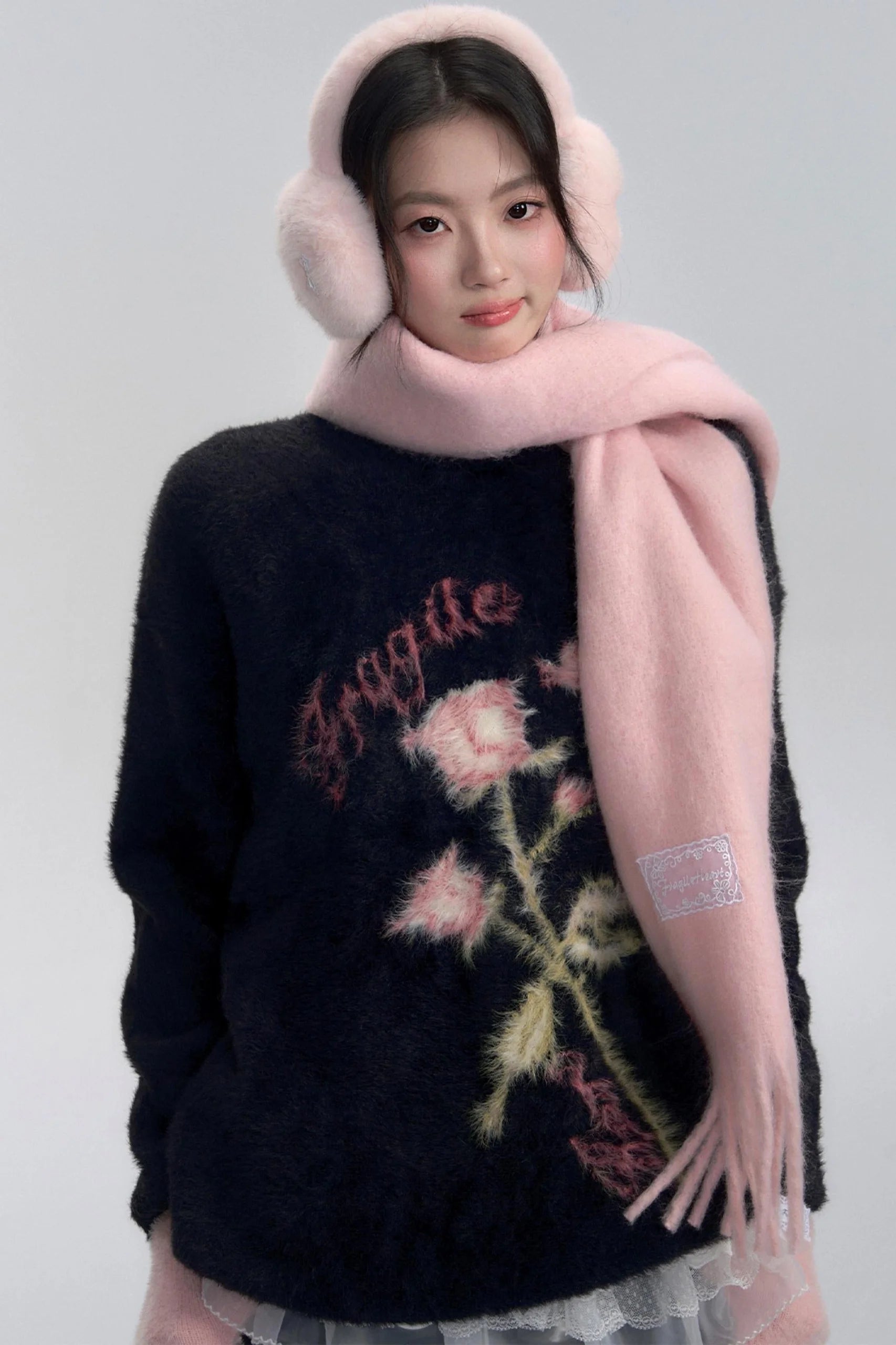 Soft Oversized Rose Sweater