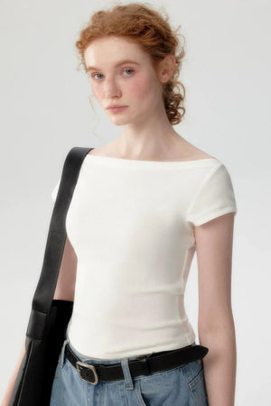 Soft White Off-Shoulder Top