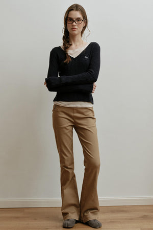Soft Wool Blend Long-Sleeved Inner Top