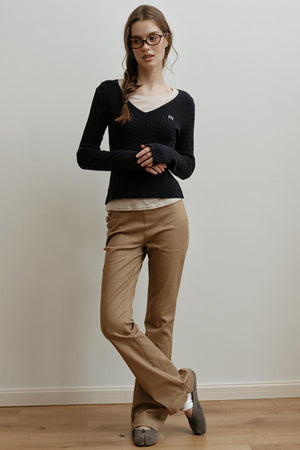 Soft Wool Blend Long-Sleeved Inner Top
