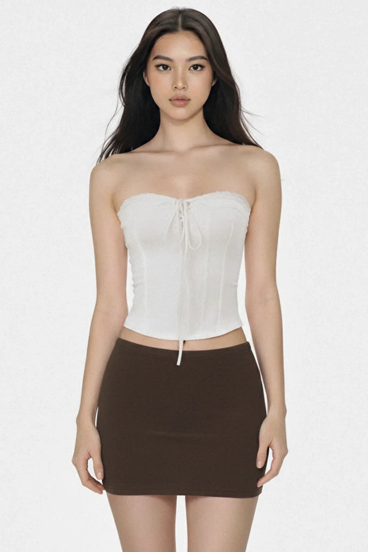 Solid Color Elastic Skirt