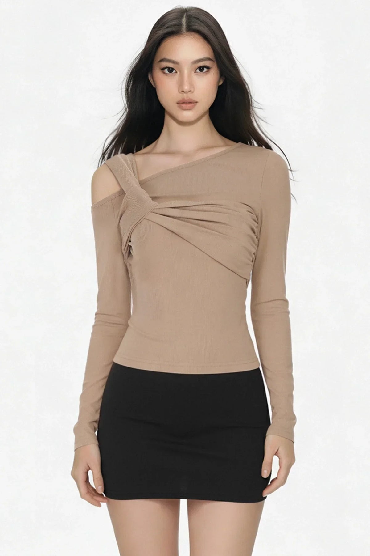 Solid Color Elastic Skirt