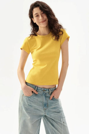 Solid Color Slim-Fit Top