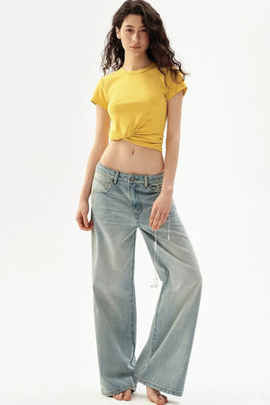 Solid Color Slim-Fit Top