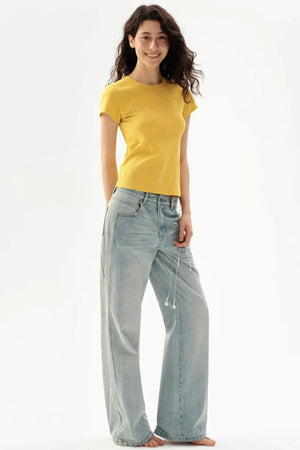 Solid Color Slim-Fit Top