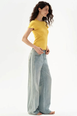 Solid Color Slim-Fit Top