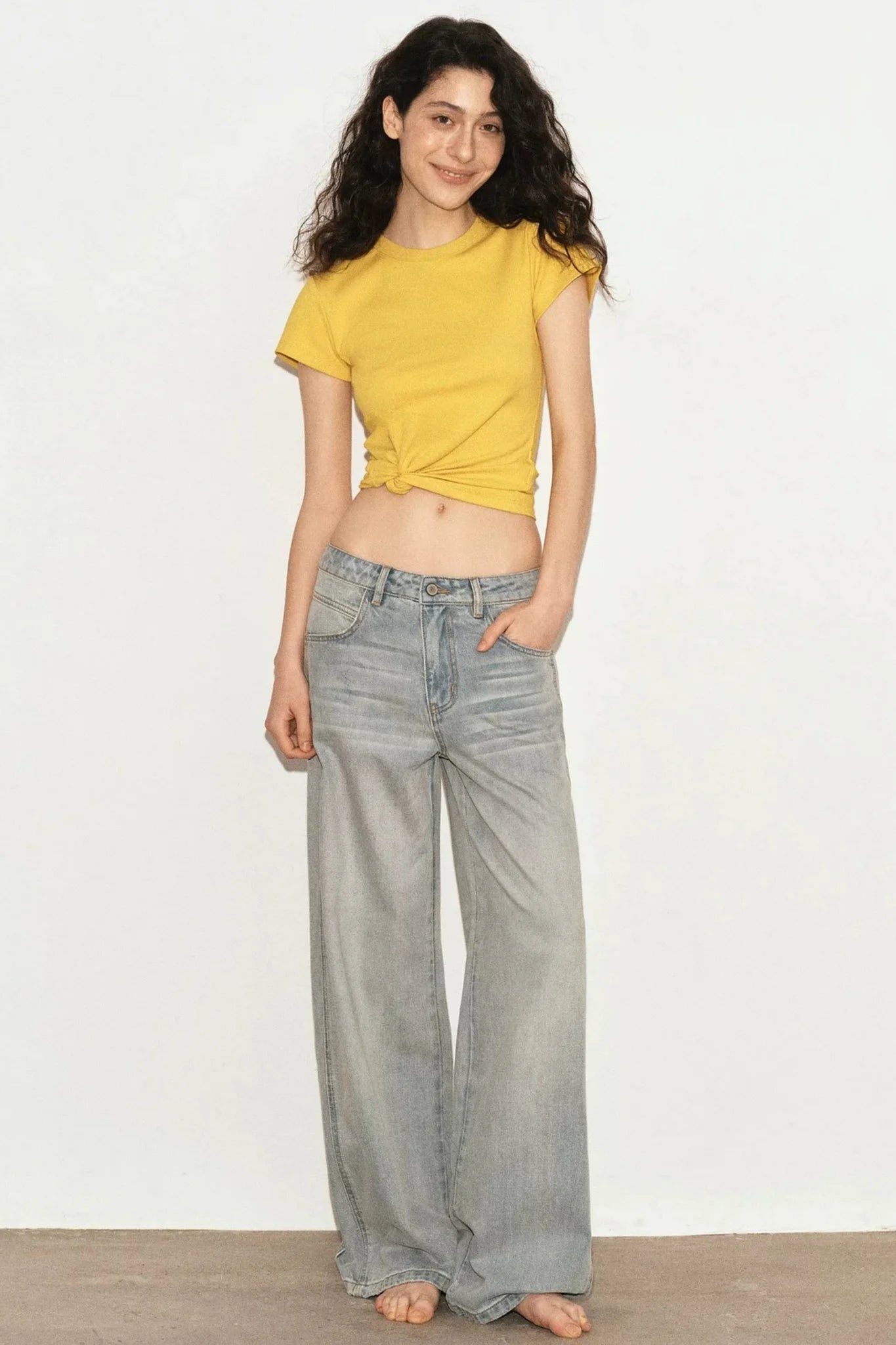 Solid Color Slim-Fit Top