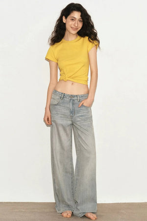 Solid Color Slim-Fit Top