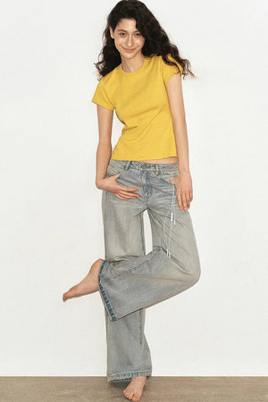 Solid Color Slim-Fit Top
