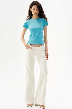 Solid Color Slim-Fit Top