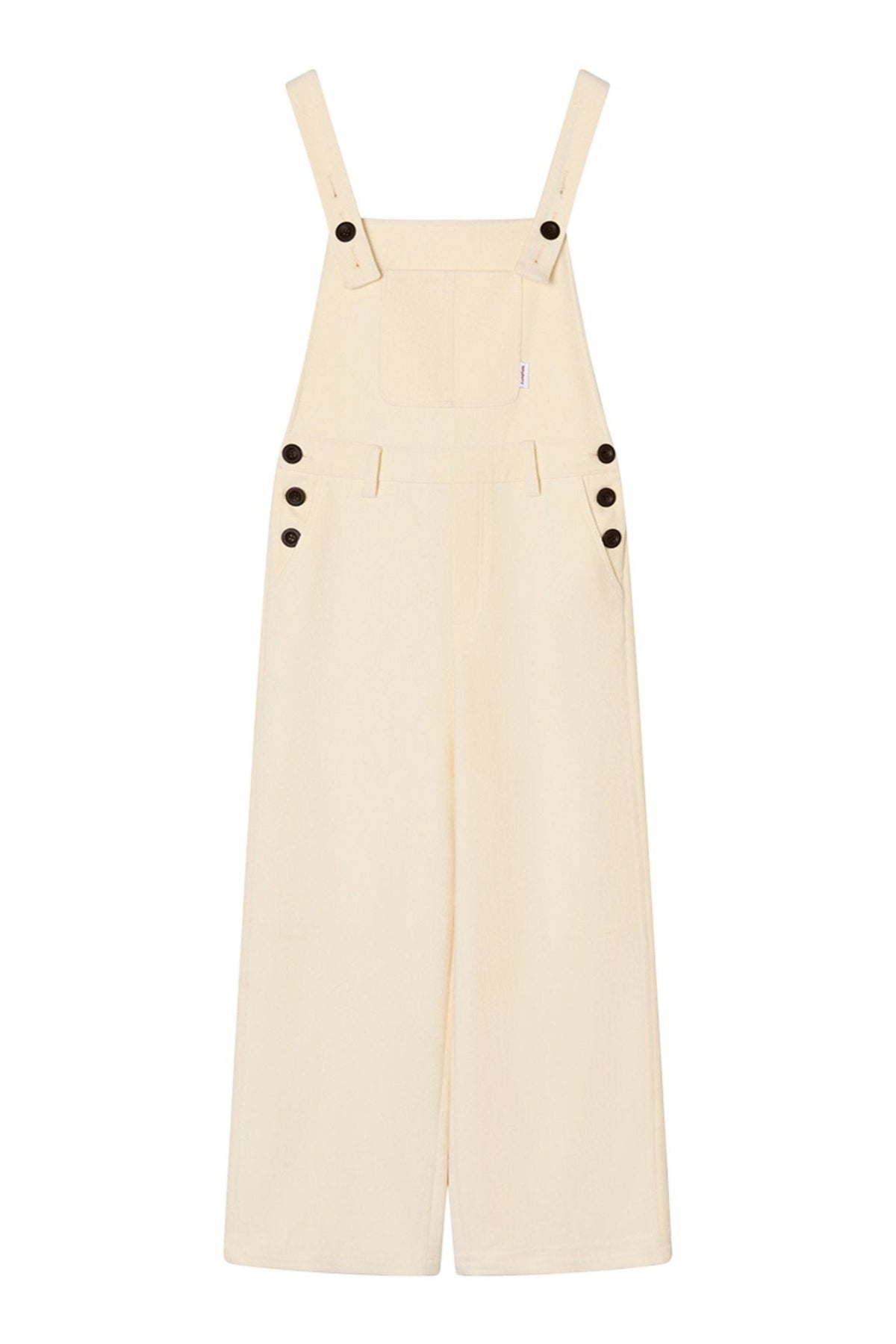 Solid Color Soft Heart Overalls Pants