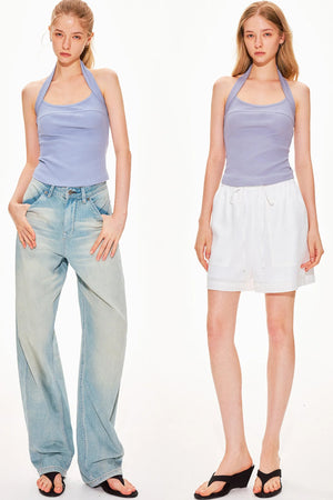 Solid Halter Neck Top