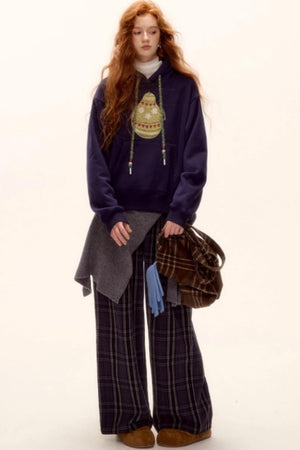 Solid Knit Lace-Up Shawl