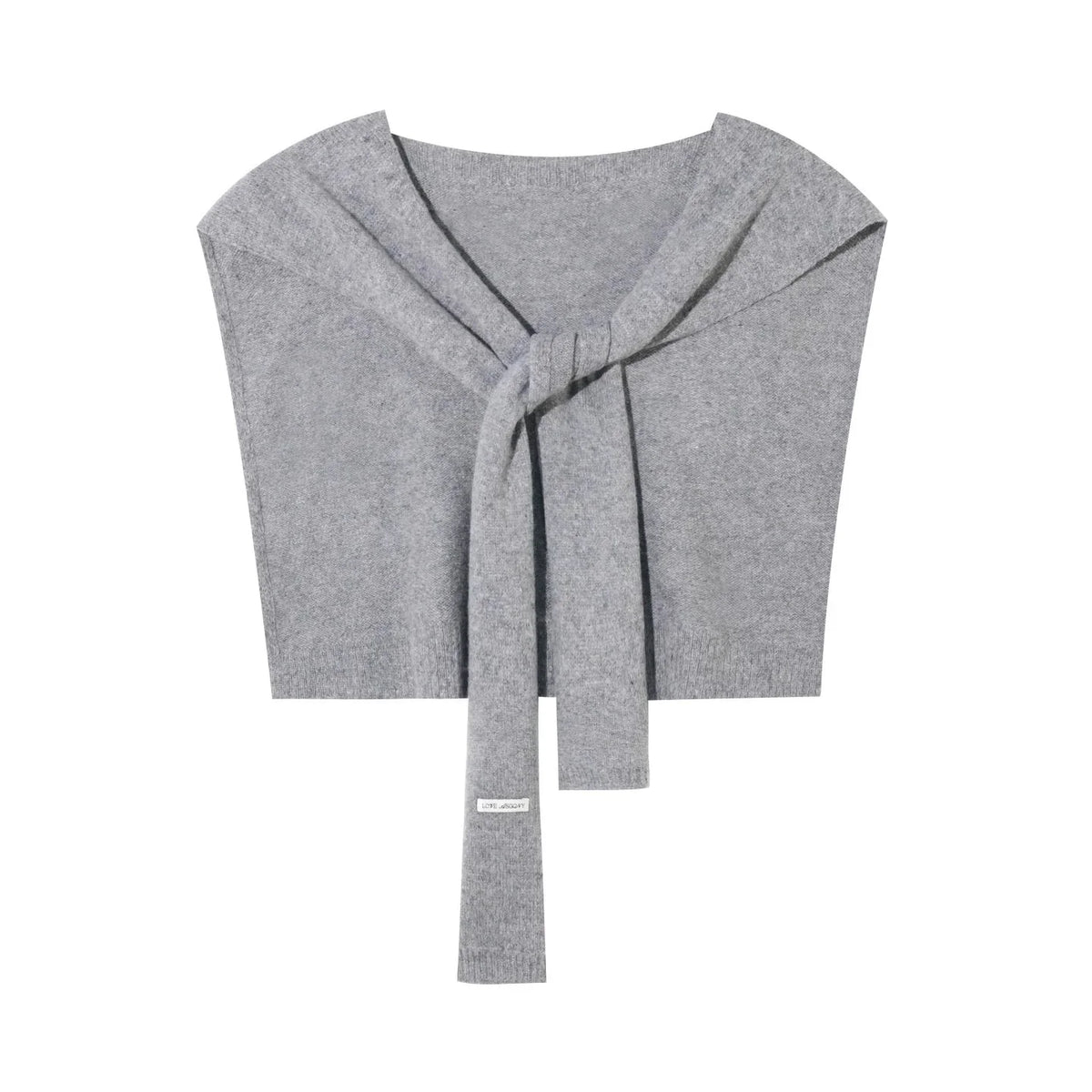 Solid Knit Lace-Up Shawl