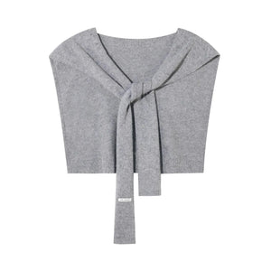 Solid Knit Lace-Up Shawl