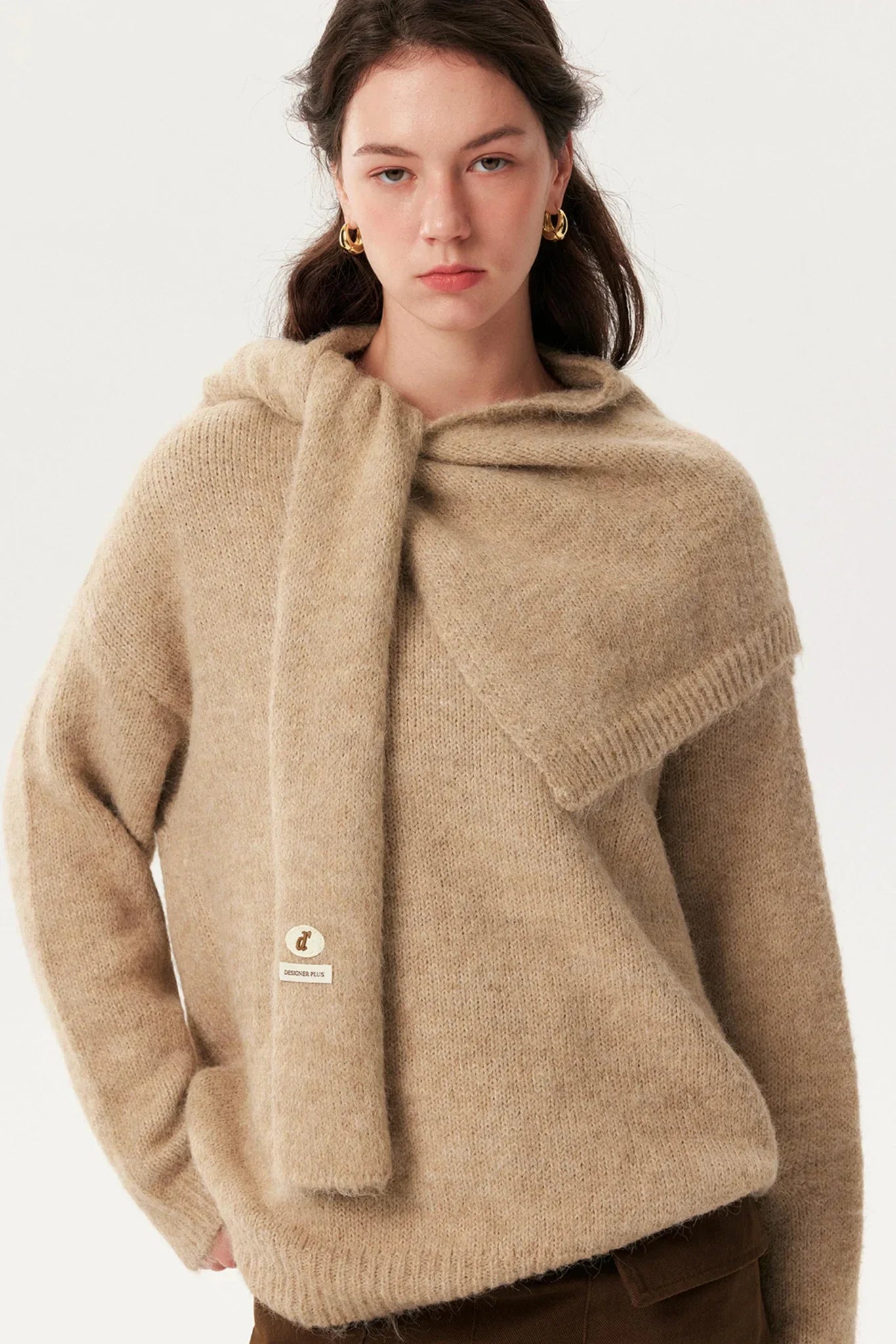 Solid Knitwear Two-Piece Top Set