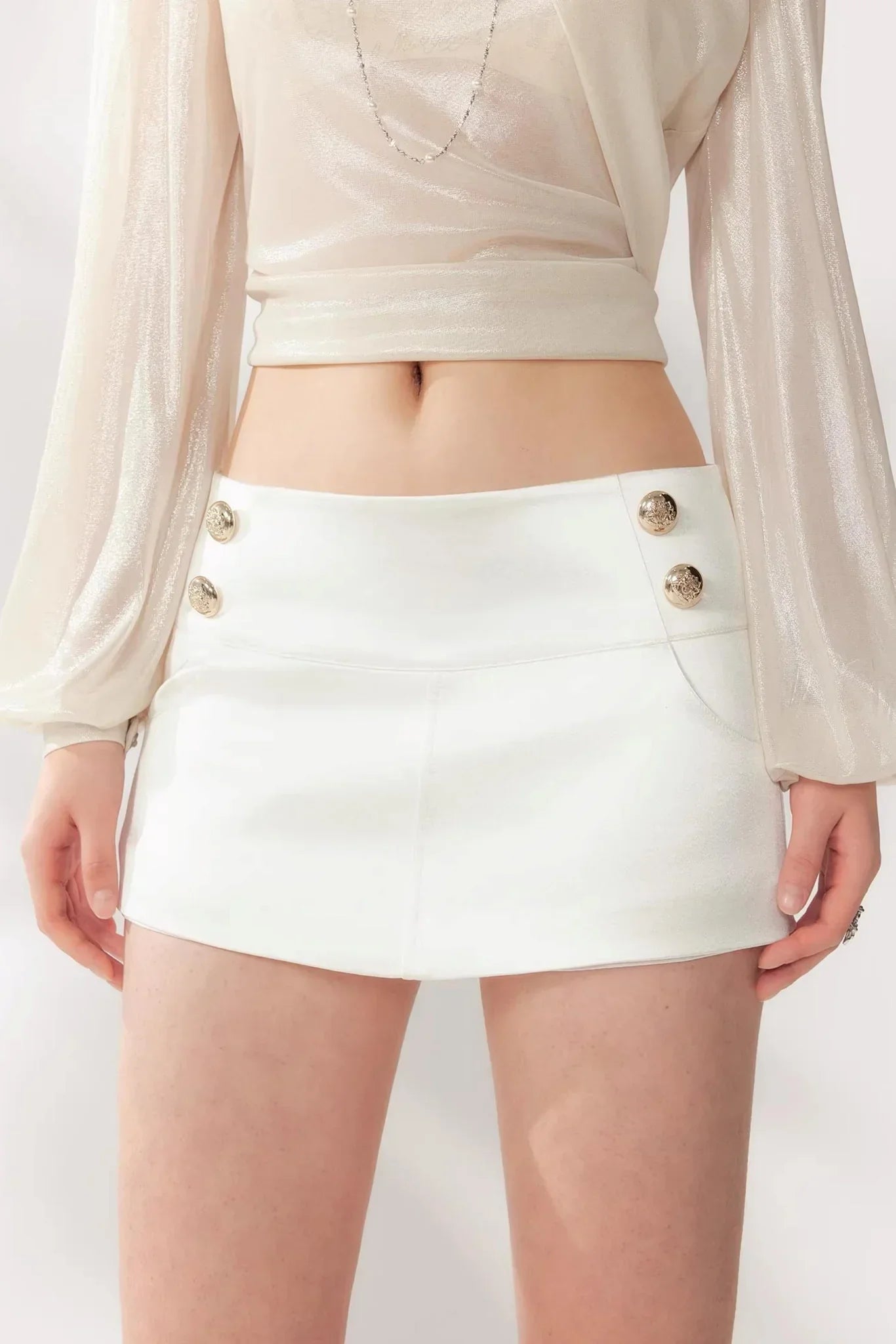 Solid Satin A-Line Skirt