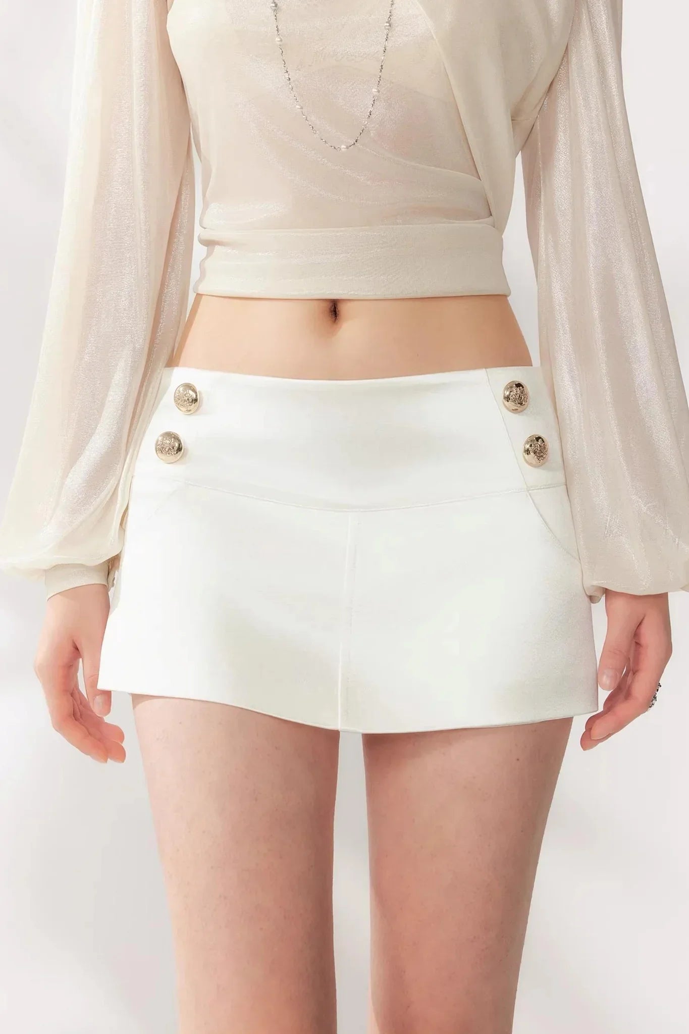 Solid Satin A-Line Skirt