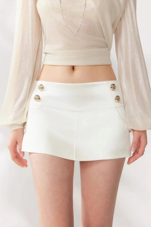 Solid Satin A-Line Skirt